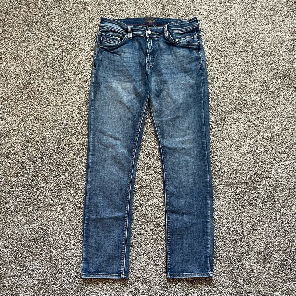 Steve's Jeans Men's 32x32 Stretch Denim Straight Leg Medium Wash Blue Jeans